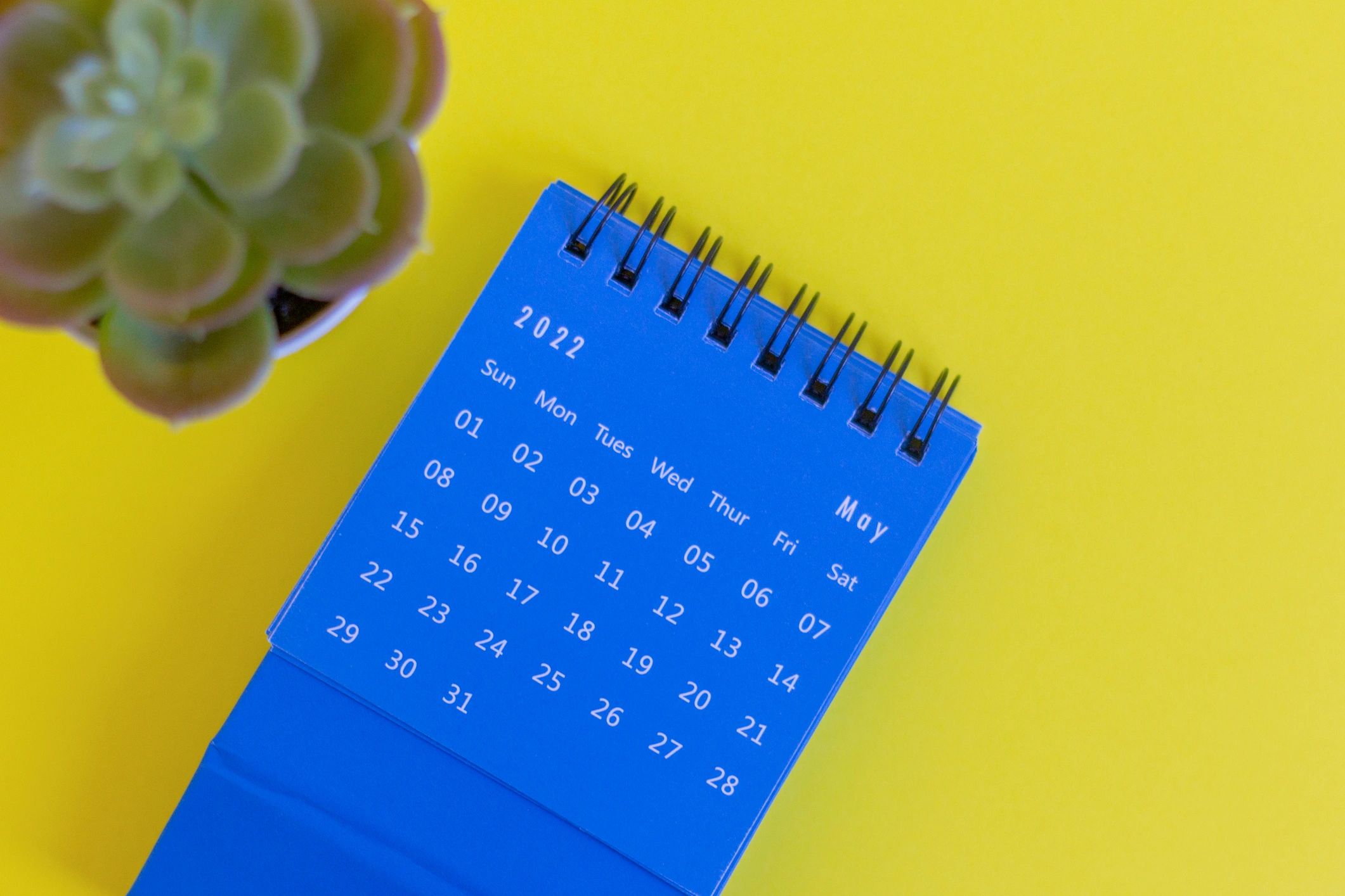 Planning calendar and office setup for document preparation